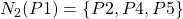 N_{2}(P1) = \left\{ P2, P4, P5 \right\}