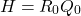 \begin{equation*}  H = R_0Q_0 \end{equation*}