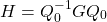 \begin{equation*}  \left\ H = Q_0^{-1}GQ_0 \end{equation*}