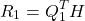 \begin{equation*}  \left\ R_1 = Q_1^TH \end{equation*}