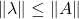 \begin{equation*}     \left\ \lVert \lambda \rVert \le \lVert A \rVert \end{equation*}