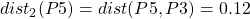 dist_{2}(P5) = dist(P5, P3) = 0.12