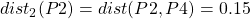 dist_{2}(P2) = dist(P2, P4) = 0.15