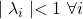 \mid \lambda_i \mid < 1 \ \forall i