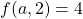 f(a, 2) = 4