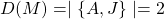 D(M) = \mid \{ A, J \} \mid = 2