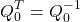 \begin{equation*}  \left\ Q_0^T = Q_0^{-1} \end{equation*}