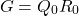 \begin{equation*}  G = Q_0R_0 \end{equation*}